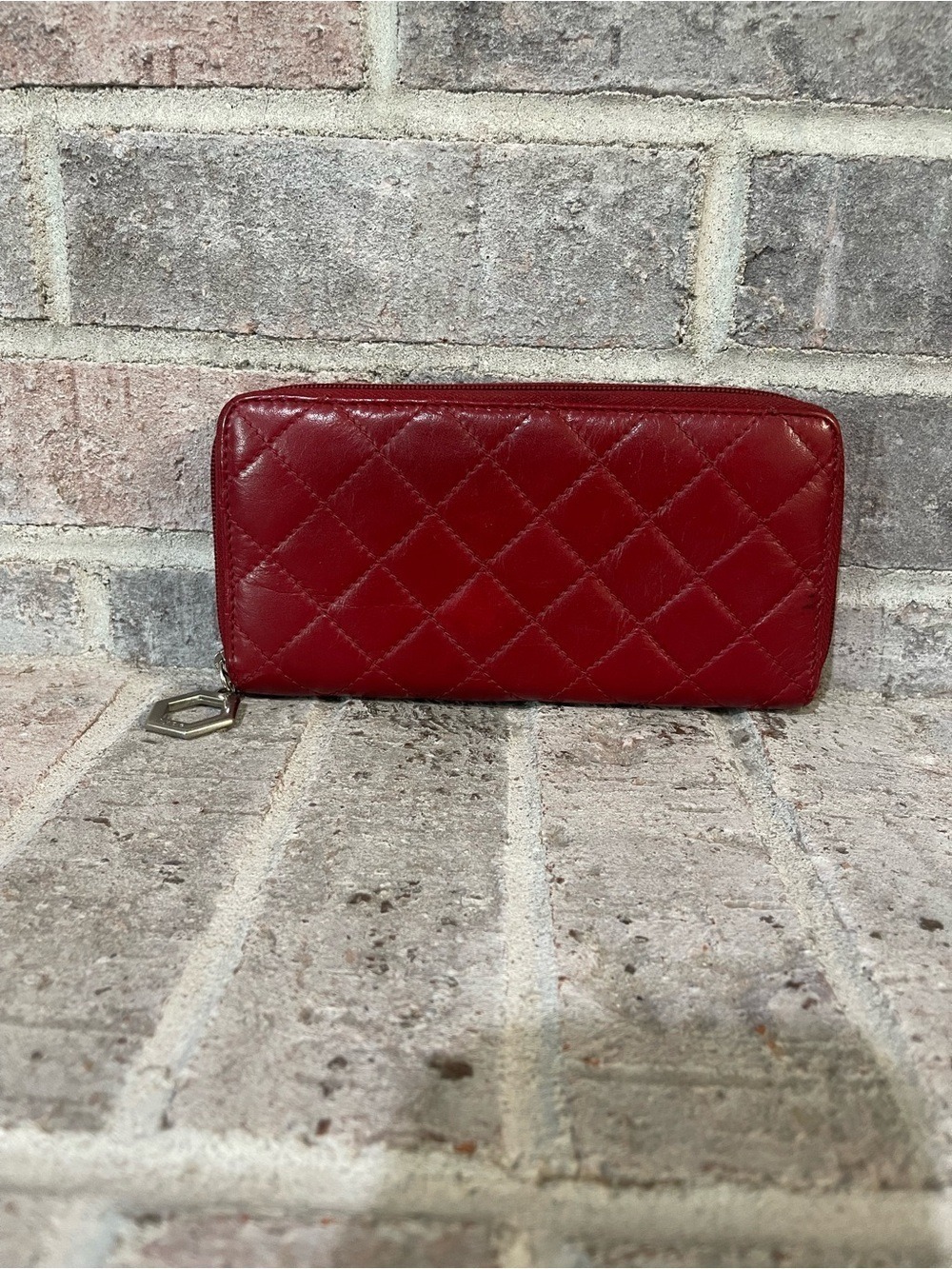 Hype Quilted Red Zip-Around Wallet